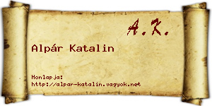 Alpár Katalin névjegykártya