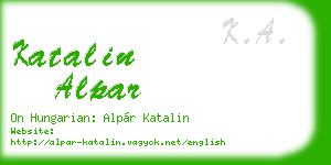 katalin alpar business card