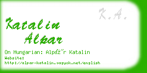 katalin alpar business card